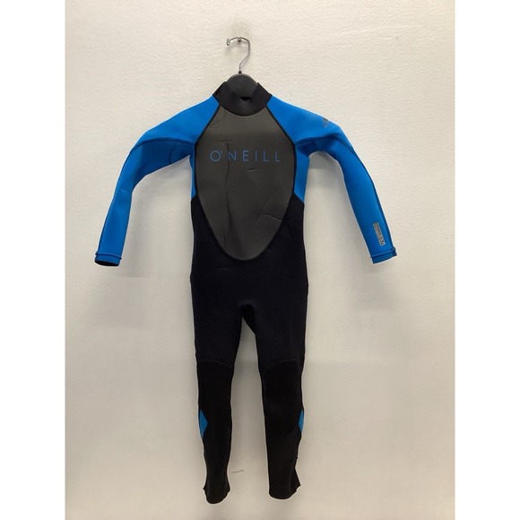 O'Neill Youth Reactor 2 Black/Ocean 3/2mm Back Zip Full Wetsuit Kids Size 12 - Picture 1 of 2